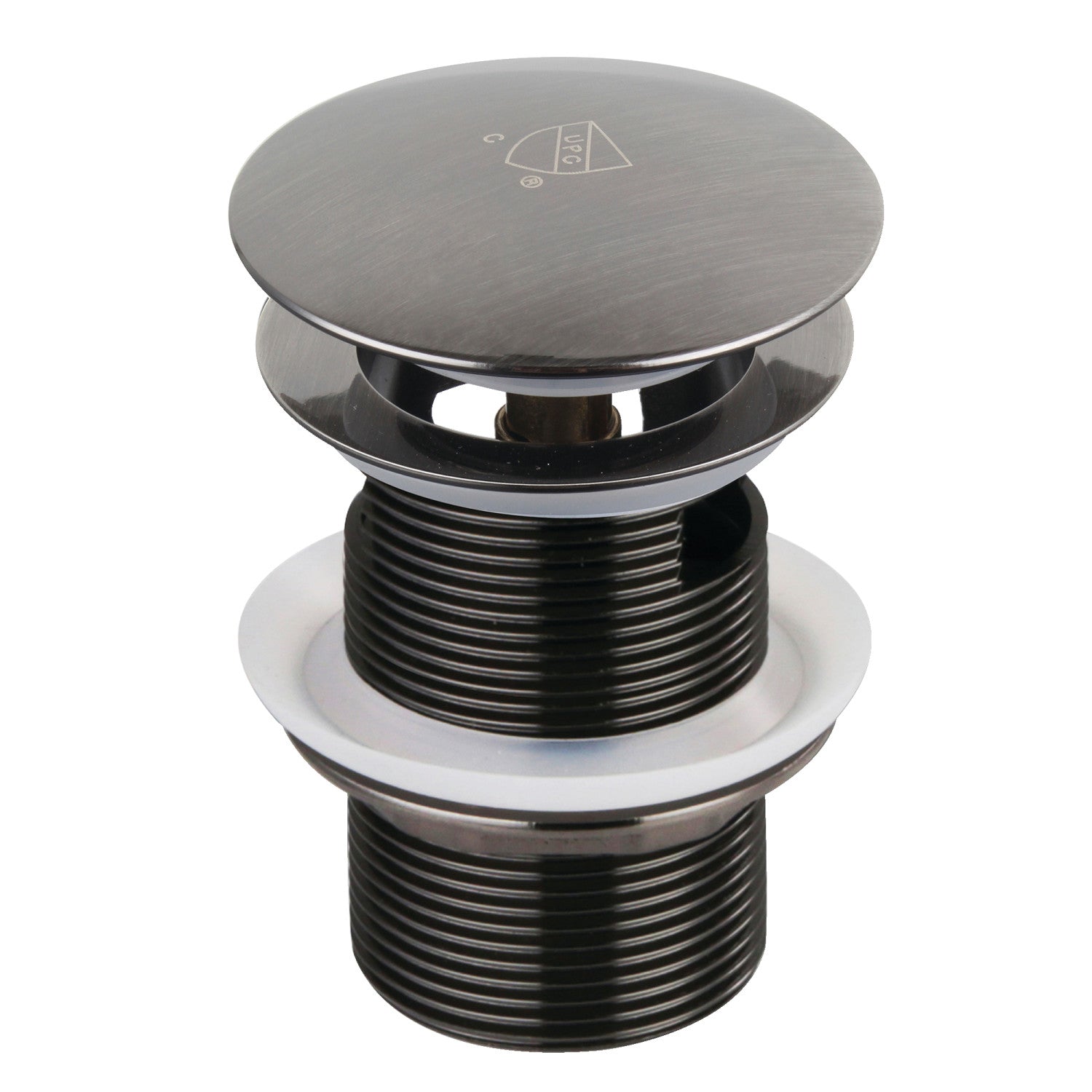Kingston Sona VTDESHOEVN - Trimscape Brass Toe Touch Tub Drain Shoe with Overflow, Black Stainless