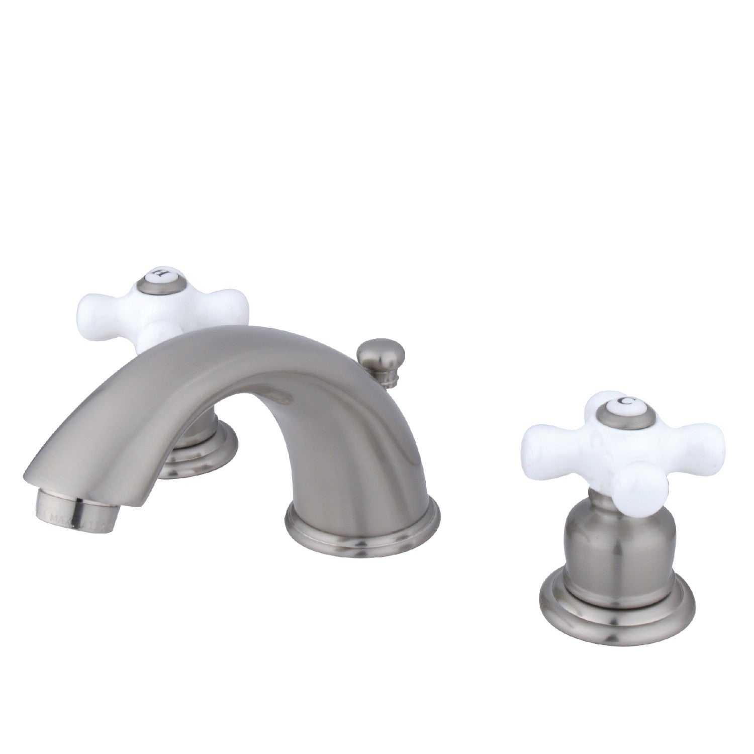 Kingston Heirloom KB968PX - Robinet de salle de bains à deux poignées Magellan 3 trous Robinet de salle de bains étendu avec drain à tirette, nickel brossé