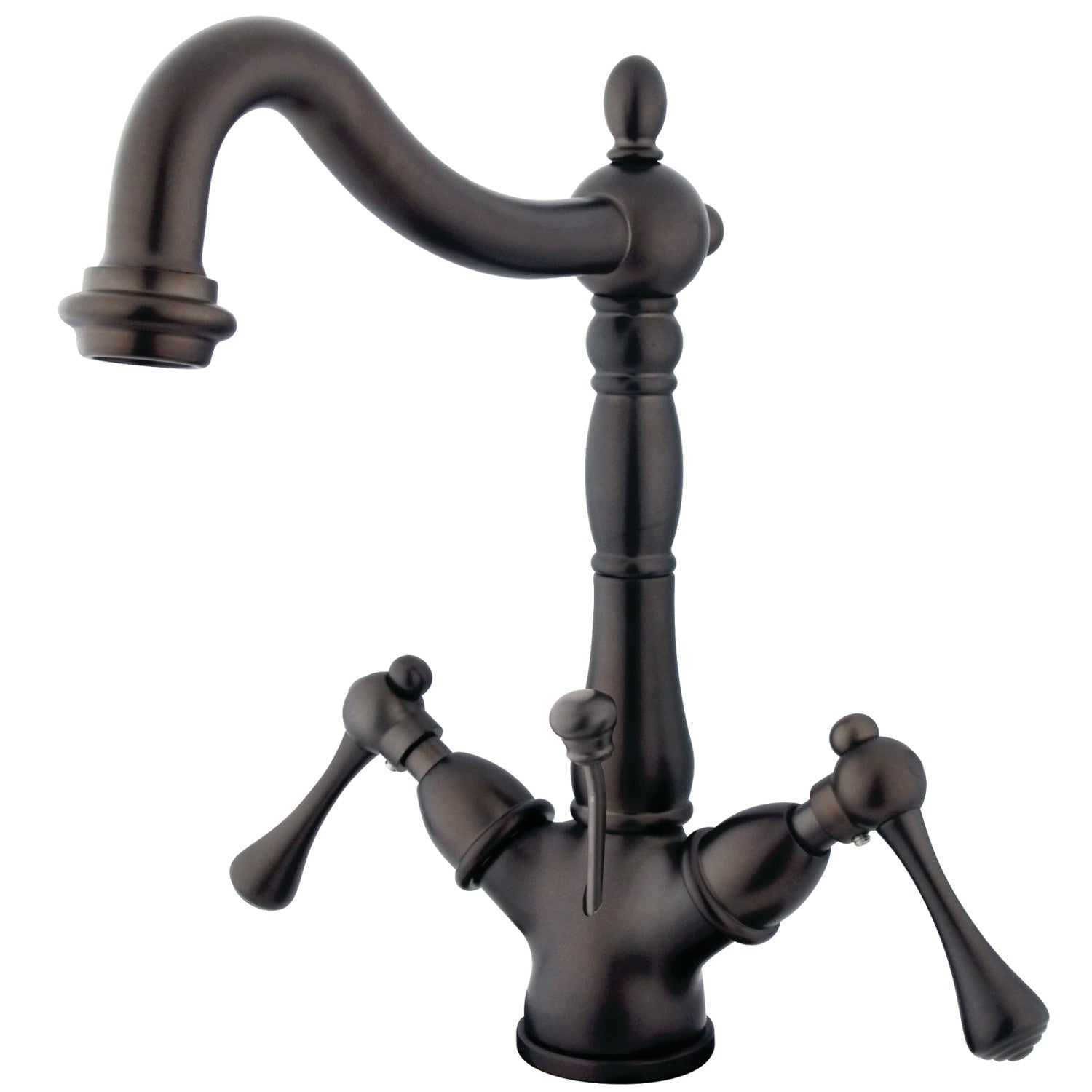 Kingston Heirloom KS1435BL - Heritage Double-Handle 1-or-3 Robinet de salle de bains à trou unique avec à tirette en laiton, bronze frotté à l'huile