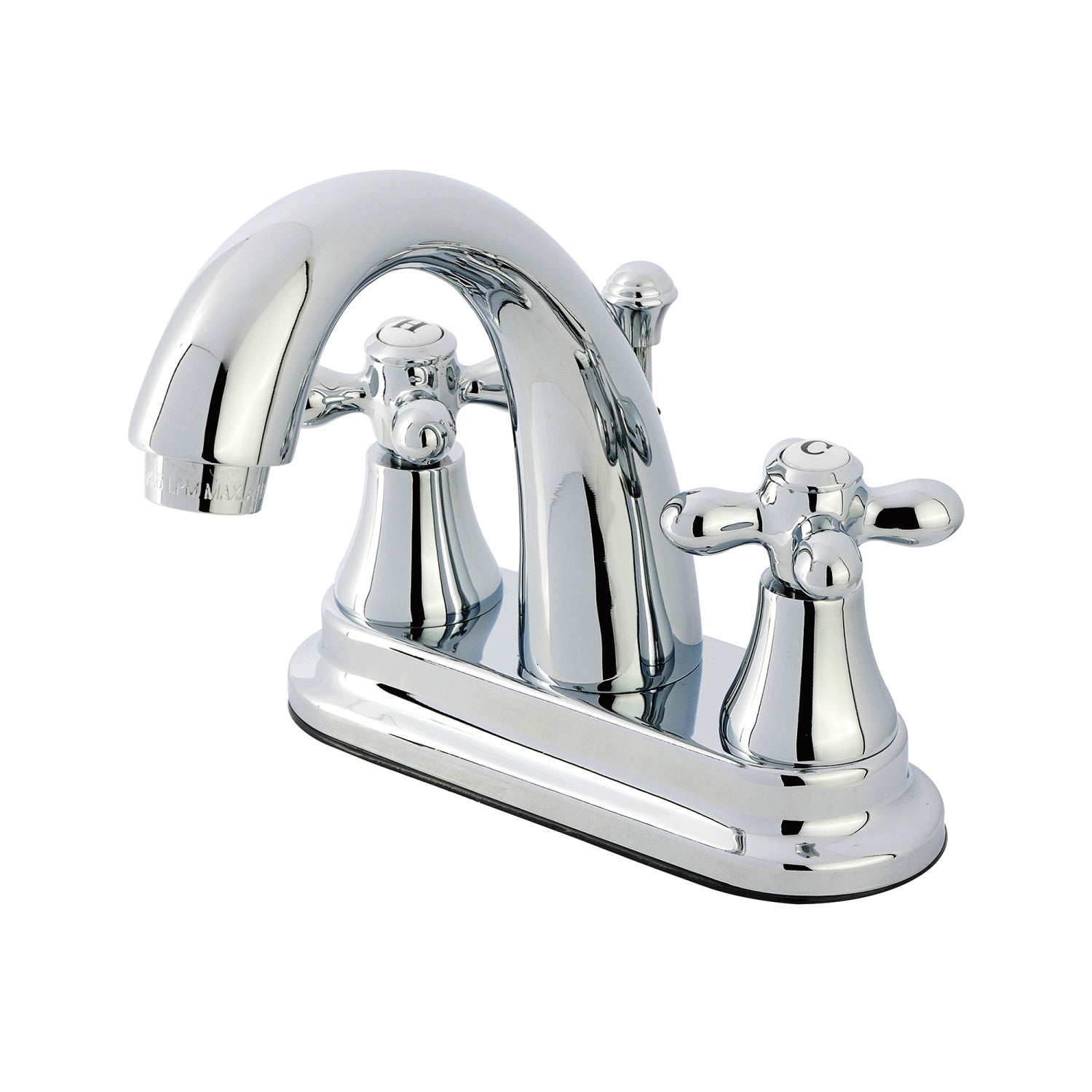 Kingston Heirloom KS7611AX - Robinet de salle de bains à double poignée vintage anglais 3 trous montage sur plage 4-Inch Centerset avec laiton à tirette, chrome poli