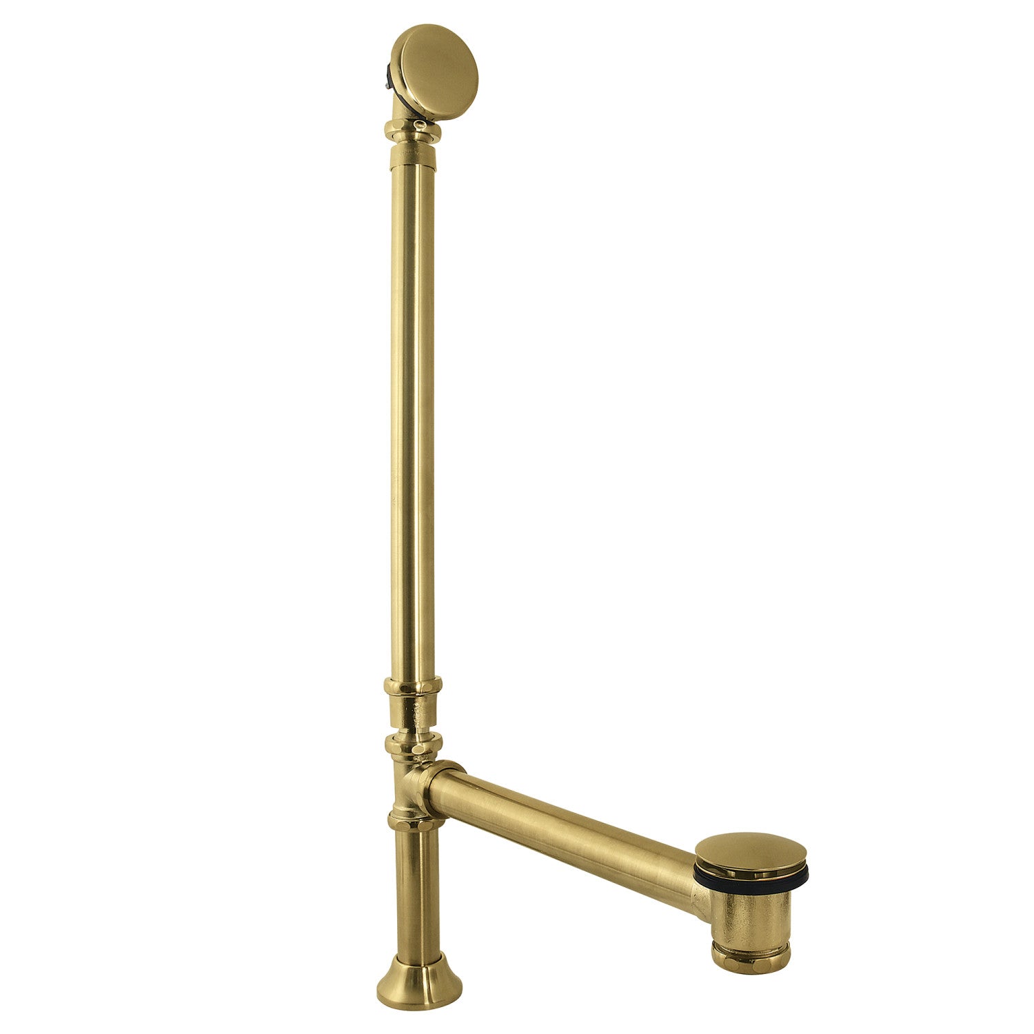 Kingston Sona CC2717 - Vintage Swivel Ball Toe Touch Tub Waste and Overflow, Brushed Brass