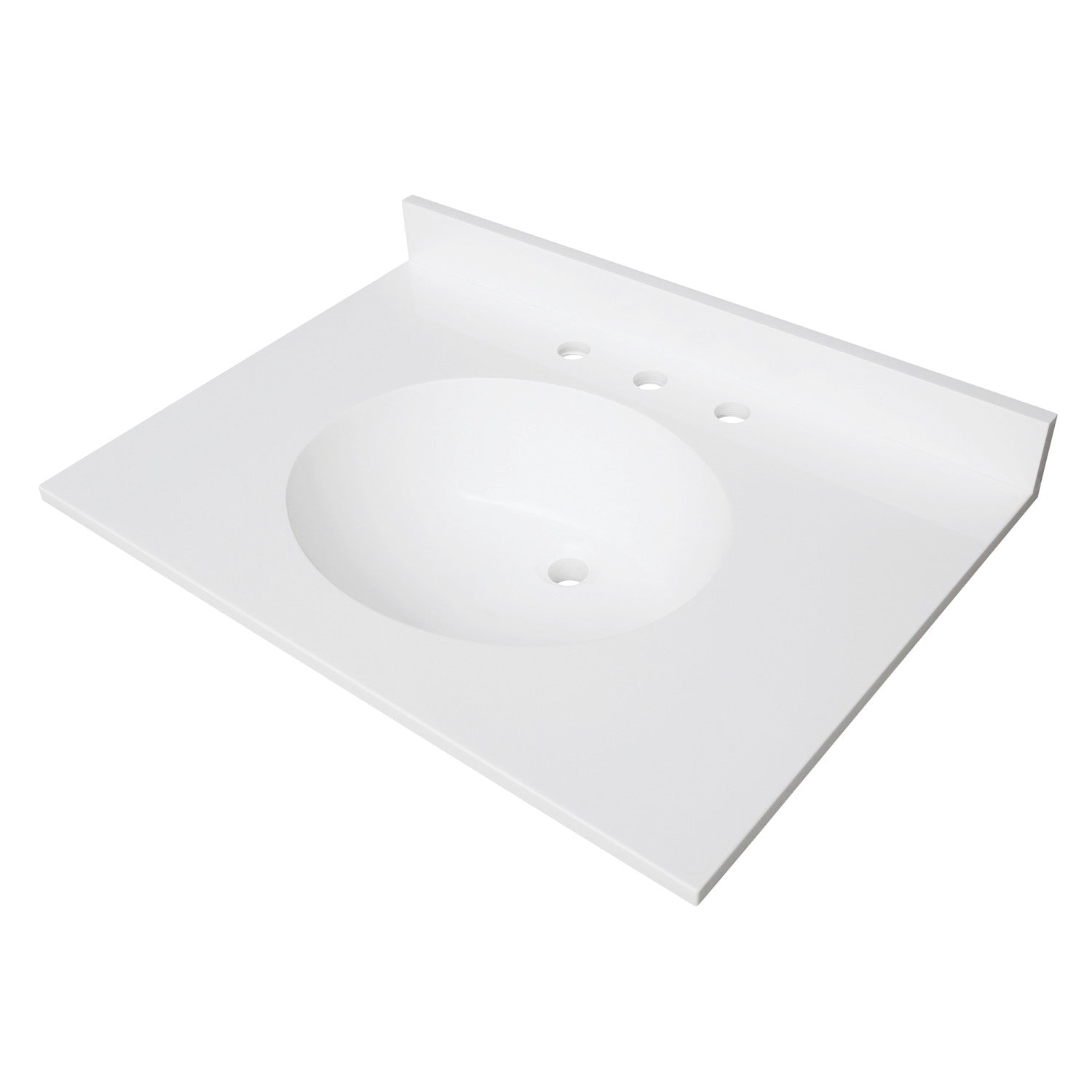 Kingston Sona KVPB3122A38 - Wimbeldon 31-Inch Solid Surface Vanity Top (8" Faucet Drillings), Glossy White