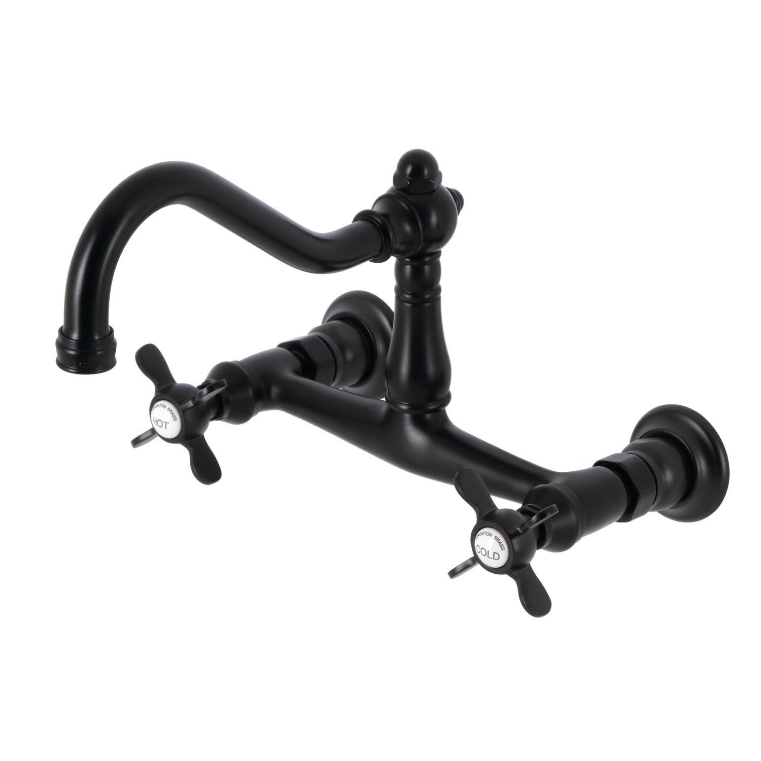 Kingston Heirloom KS3240BEX - Robinet de salle de bains à double poignée Essex 2 trous, noir mat