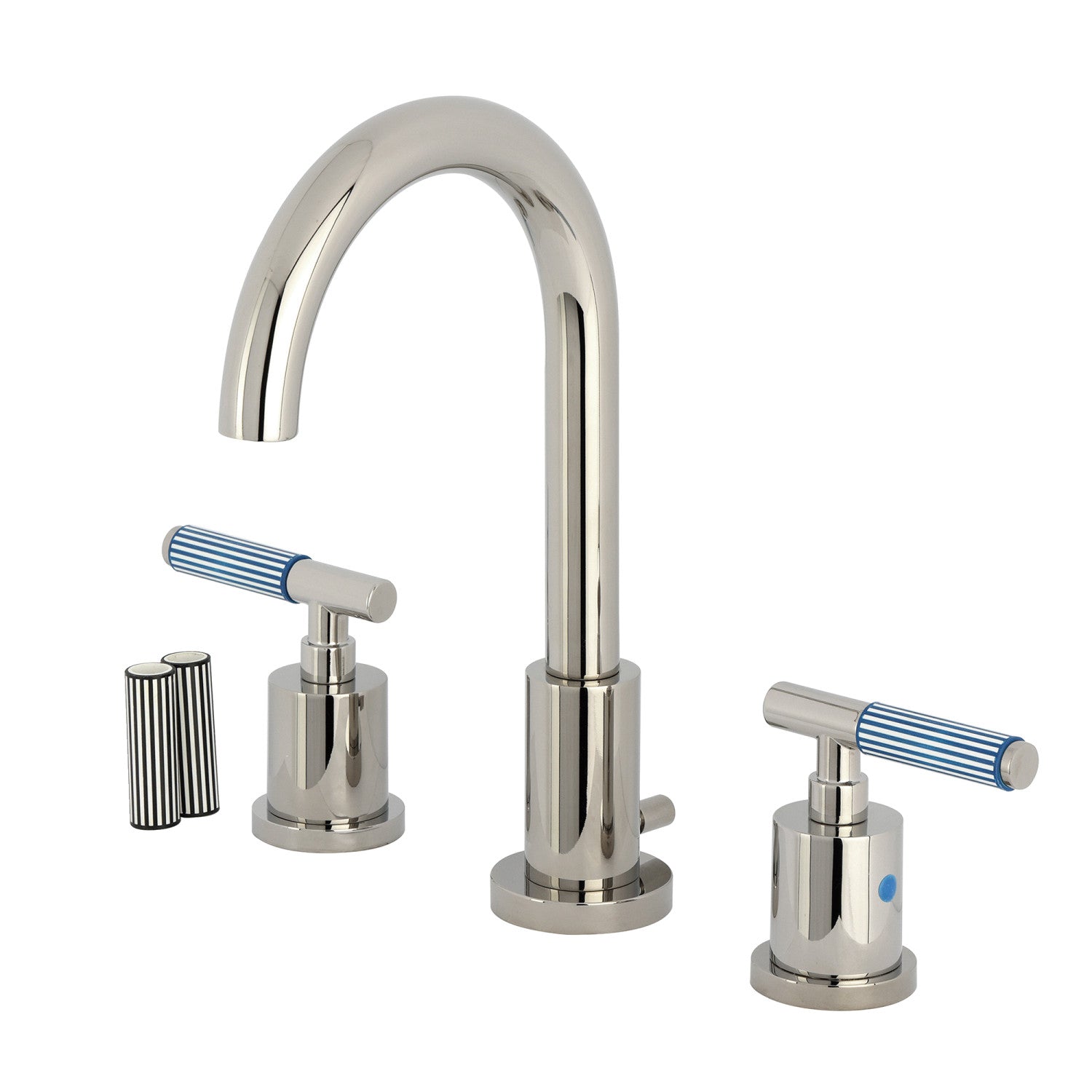 Kingston Sona FSC8929KPS - Robinet de salle de bain à large déploiement avec à tirette en laiton, nickel poli