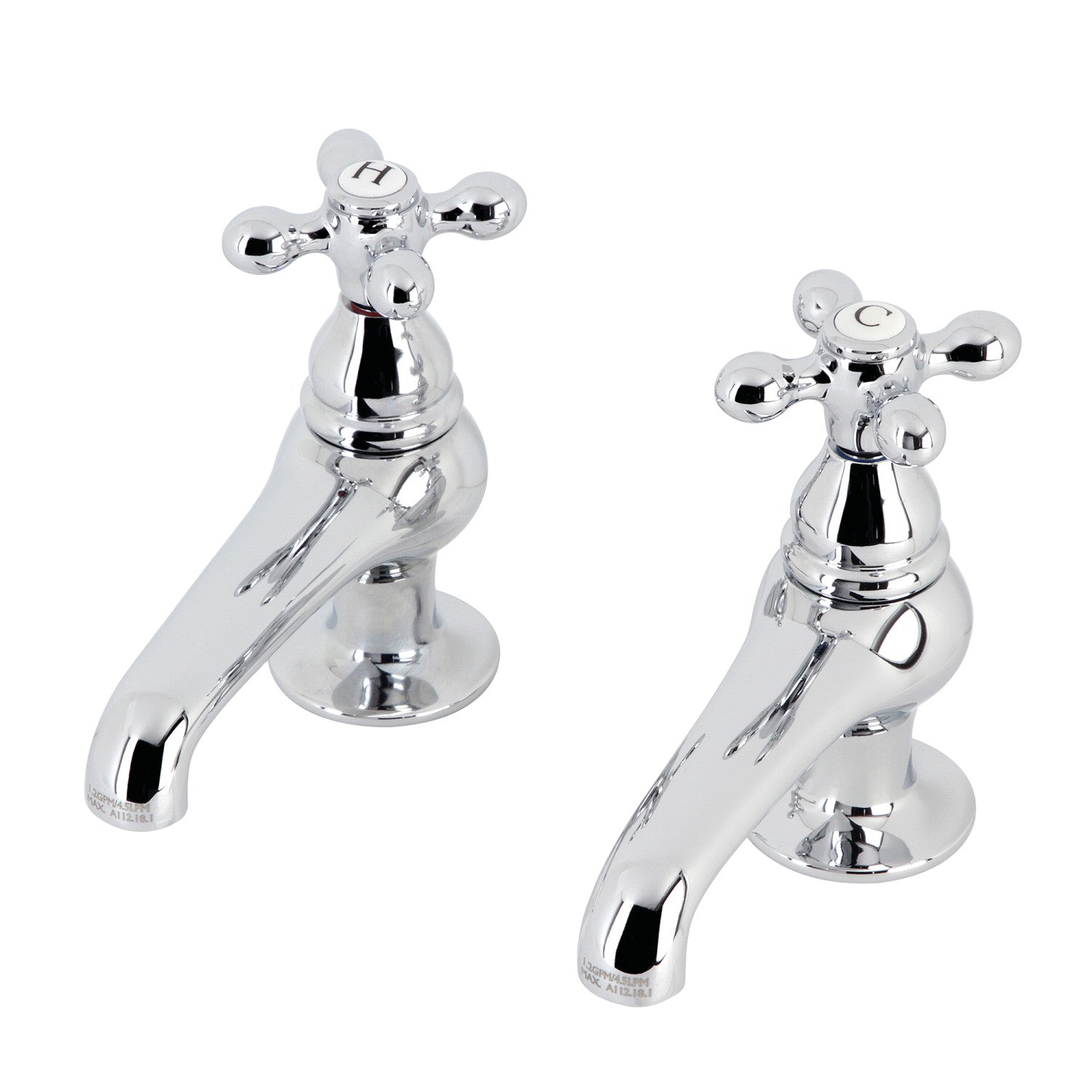 Kingston Heirloom CC8L1 - Robinet de robinet de bassin à deux poignées Vintage, chrome poli