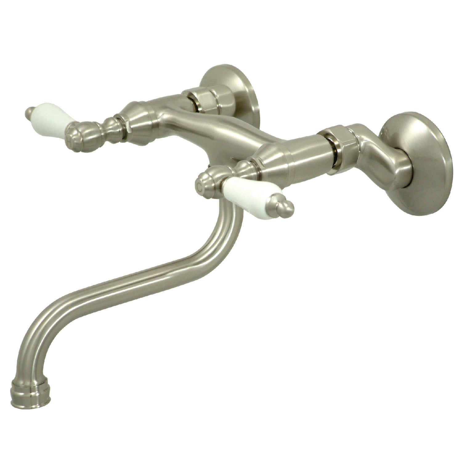 Kingston Heirloom KS516SN - Robinet de salle de bains à double poignée 2 trous, nickel brossé