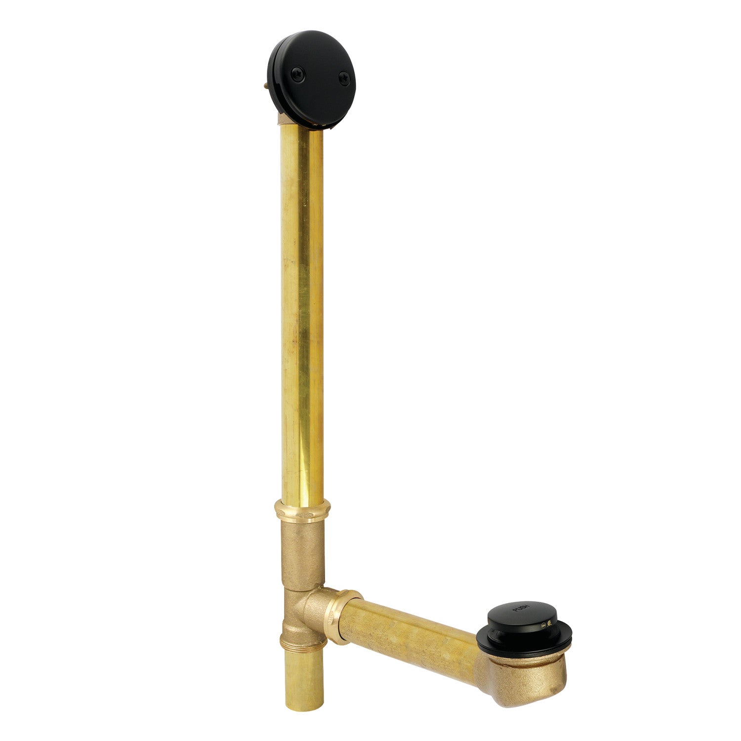 Kingston Tulare DTT2160MB - Made To Match 21-Inch Brass Toe Touch Tub Waste and Overflow, Matte Black