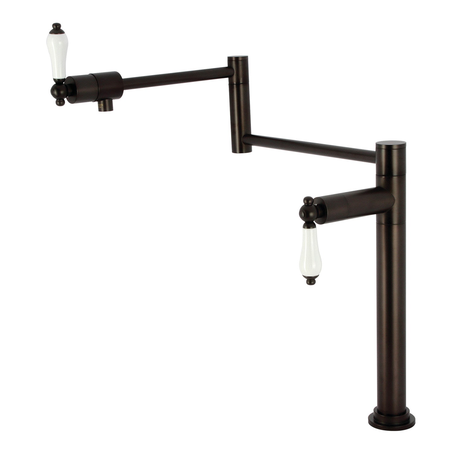 Kingston Metropolitan KS4705PL Robinet de remplissage de pot de plate-forme à deux poignées 1 trou, bronze frotté à l'huile