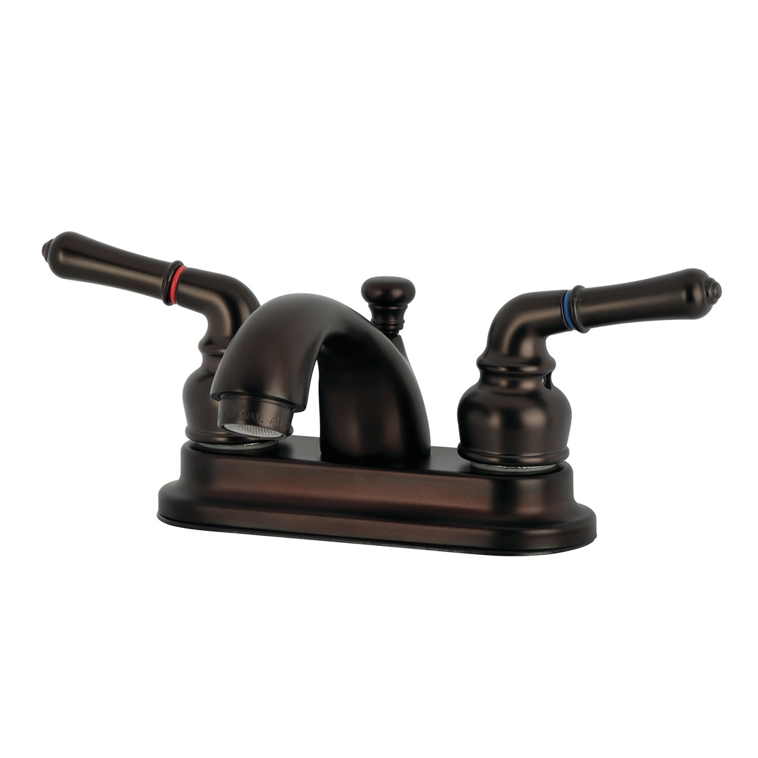 Kingston Heirloom KB2605NML Double-Handle 3 trous montage sur plage 4-Inch Centerset Robinet de salle de bains avec drain à tirette, bronze frotté à l'huile