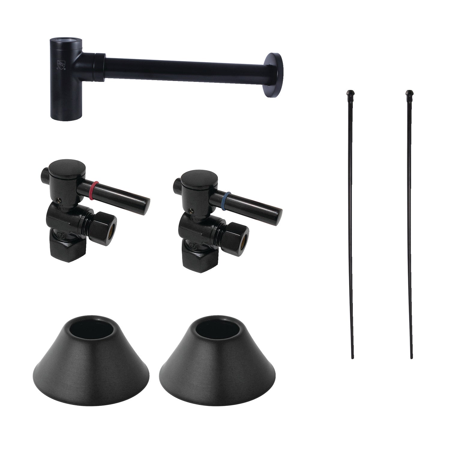 Kingston Sona CC43100DLLKB30 - Trimscape Modern Plumbing Sink Trim Kit with Bottle Trap, Matte Black