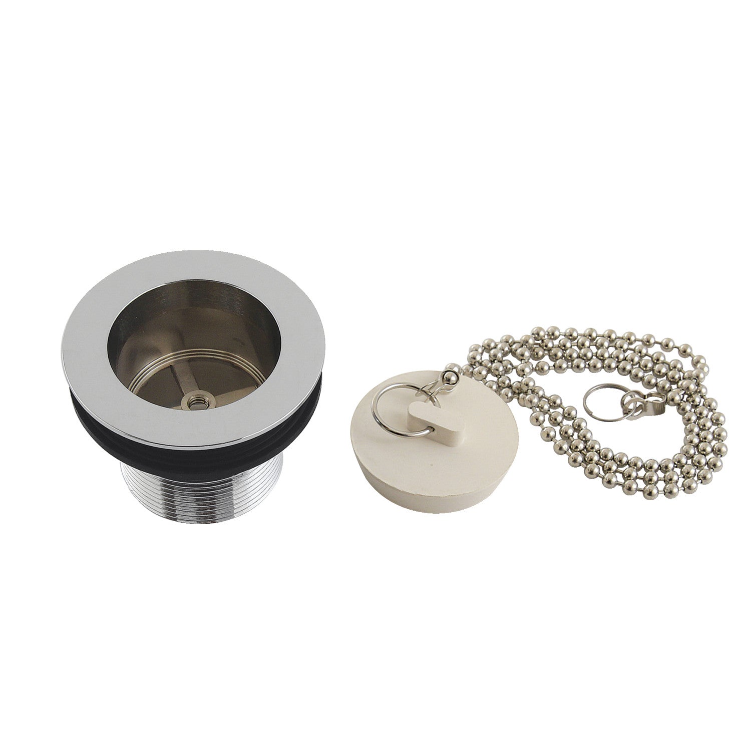 Kingston Heirloom DSP15CP - Made To Match 1-1/2-Inch Chain and Stopper Tub Drain with 1-1/2-Inch Body Thread, Polished Chrome