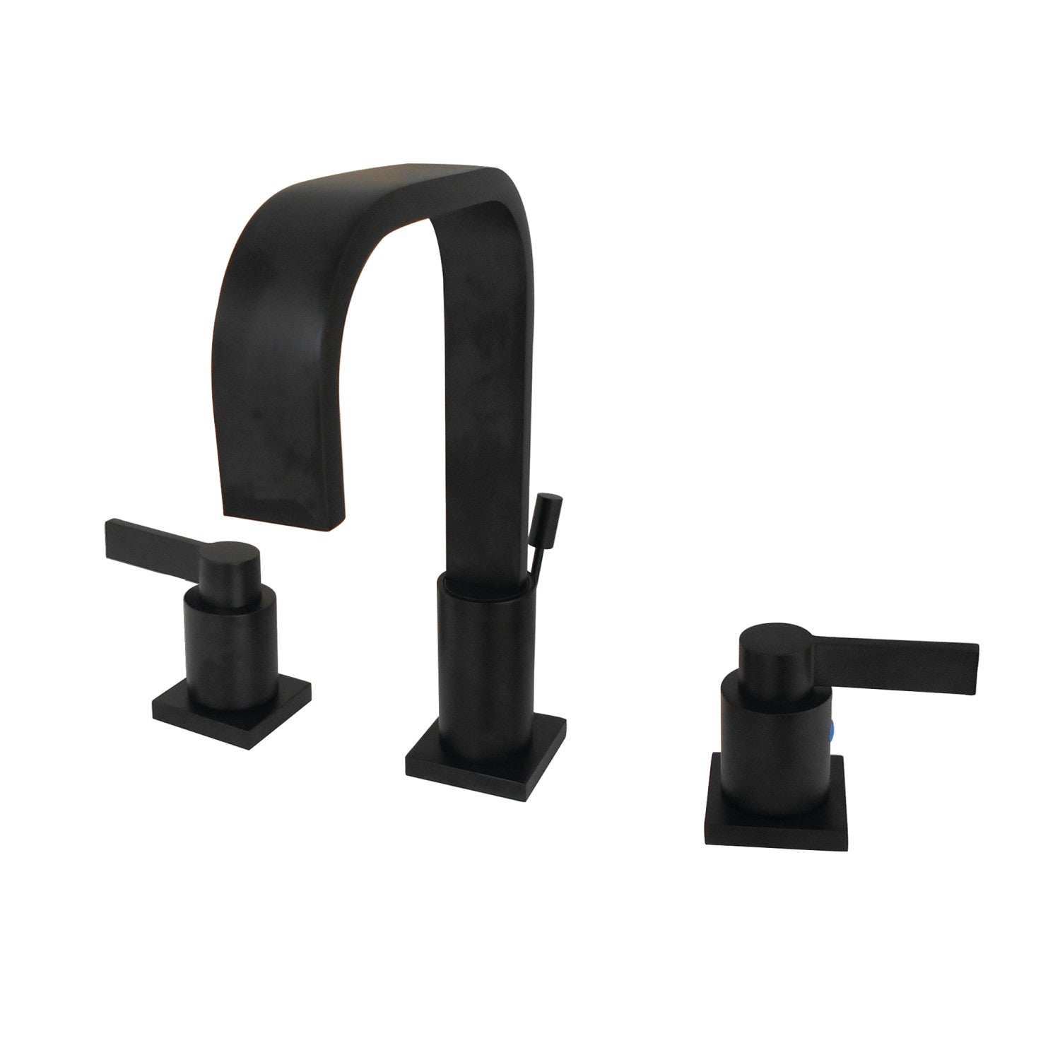 Kingston Sona FSC8960NDL - NuvoFusion Two-Handle 3-Hole Deck Mount Widespread Bathroom Faucet with Brass Pop-Up, Matte Black