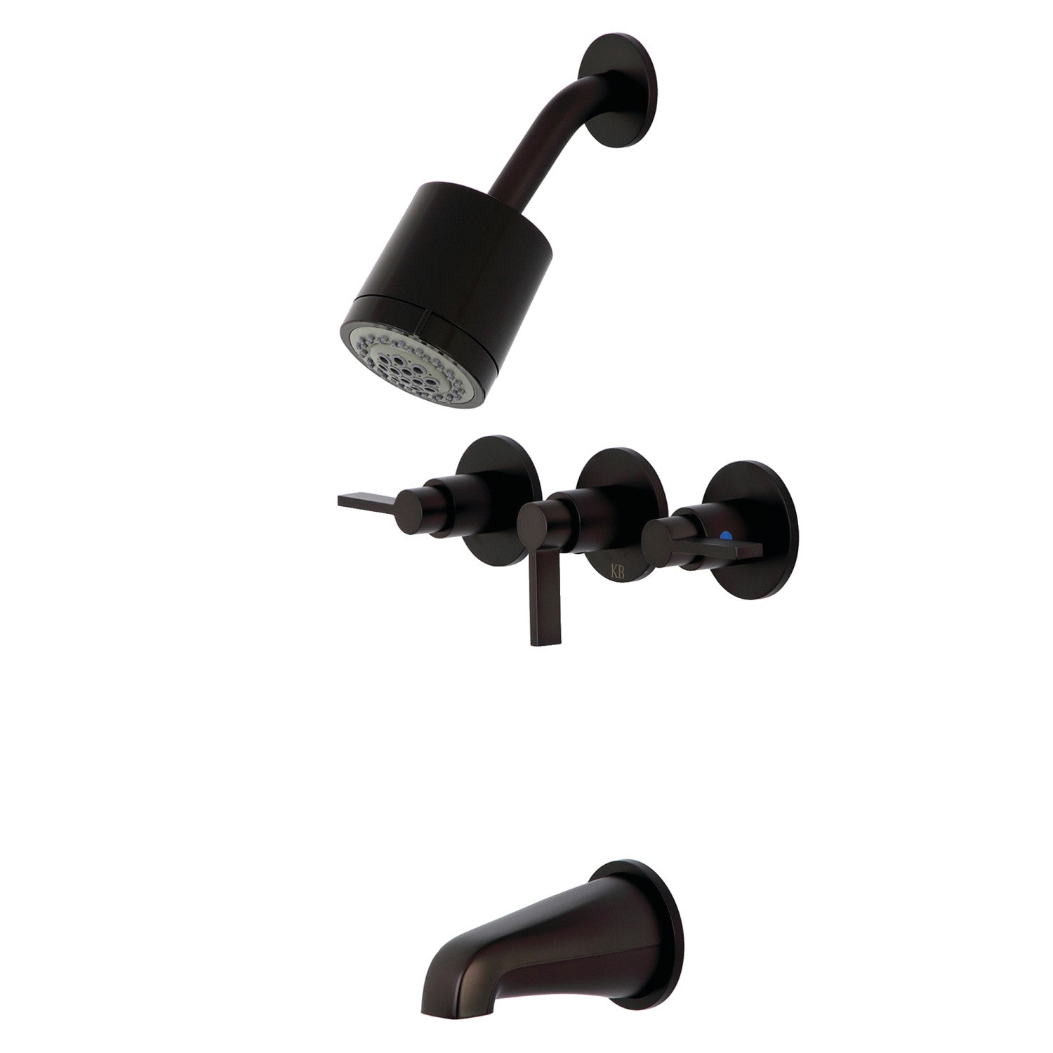Kingston Sona KBX8135NDL - Robinet de baignoire et de douche à triple poignée NuvoFusion, bronze huilé