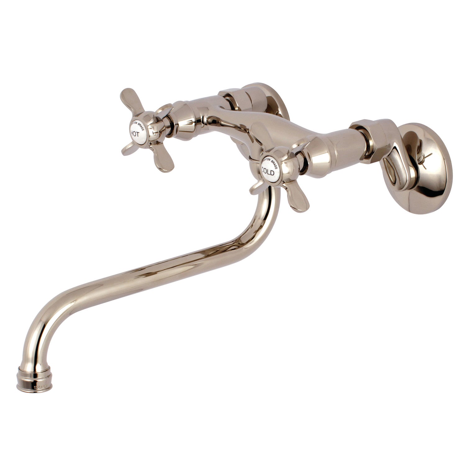 Kingston Heirloom KS115PN - Essex Double-Handle 2 trous Robinet de salle de bains mural, nickel poli