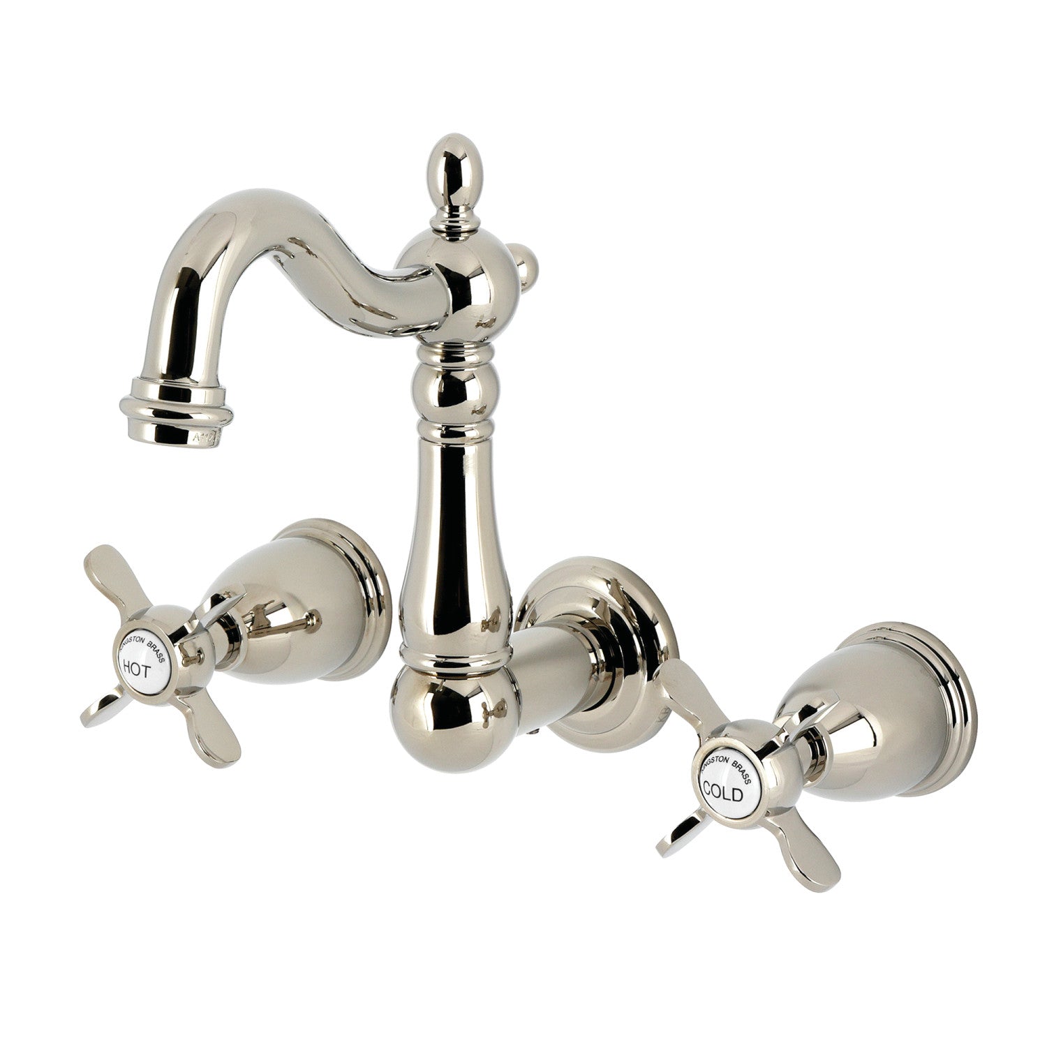 Kingston Heirloom KS1226BEX - Essex Double-Handle 3 trous Robinet de salle de bains mural, nickel poli