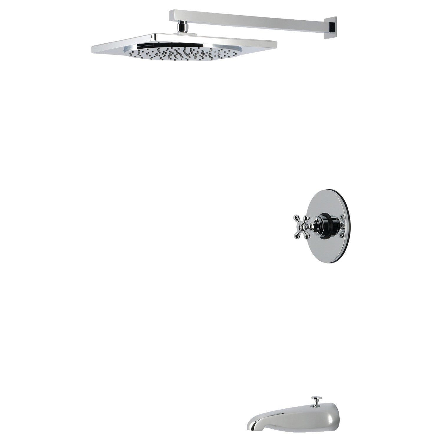 Kingston Metropolitan KB8331BX Robinet de baignoire et de douche à pression équilibrée à une poignée, chrome poli