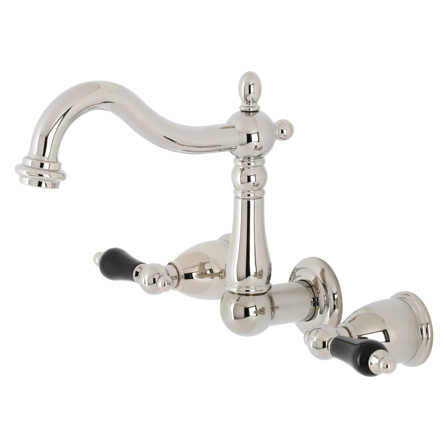 Kingston Heirloom KS1256PKL - Robinet de salle de bains à double poignée 3 trous, nickel poli