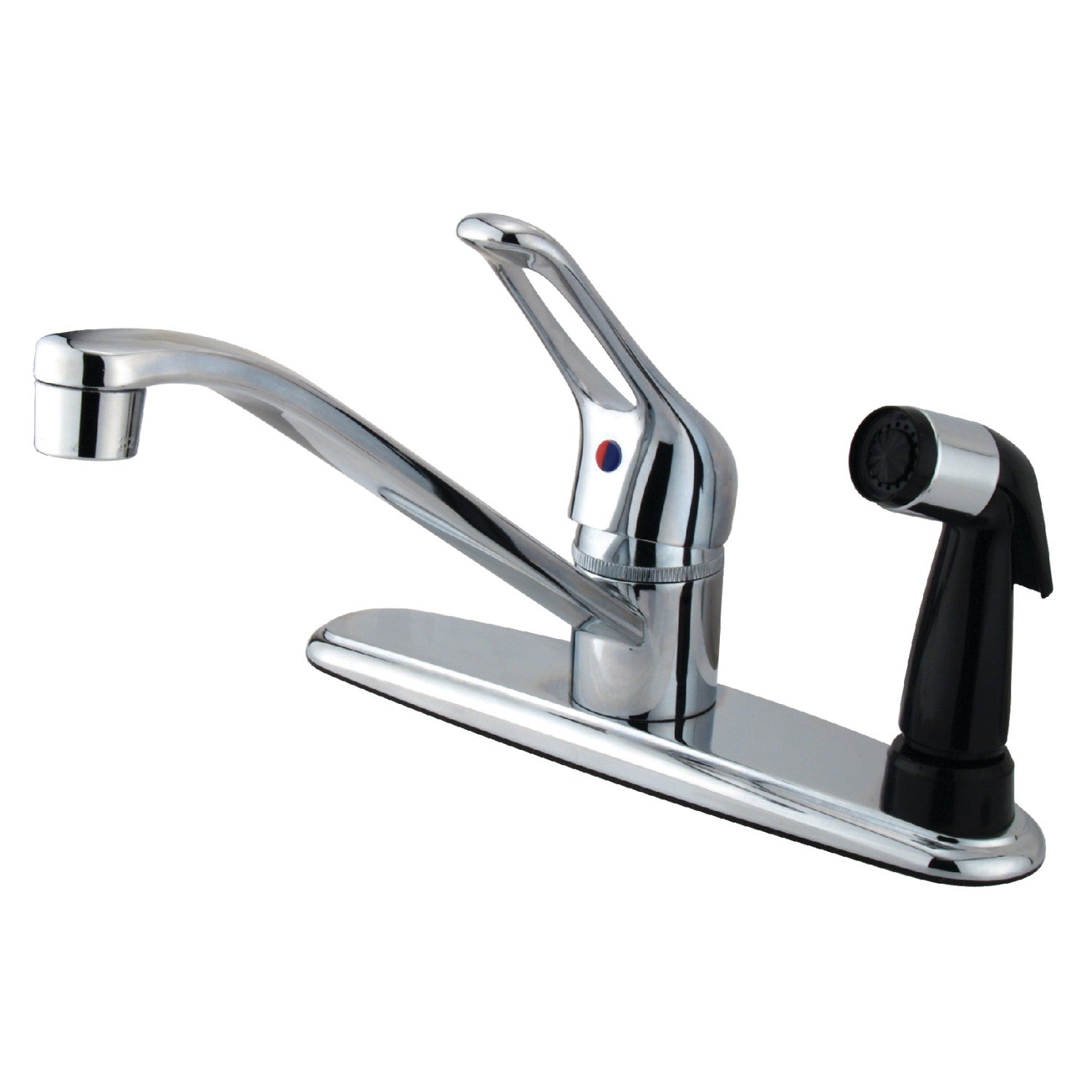 Kingston Tulare KB563 - Wyndham One-Handle 3 trous 8 Robinet de cuisine central avec pulvérisateur latéral, chrome poli
