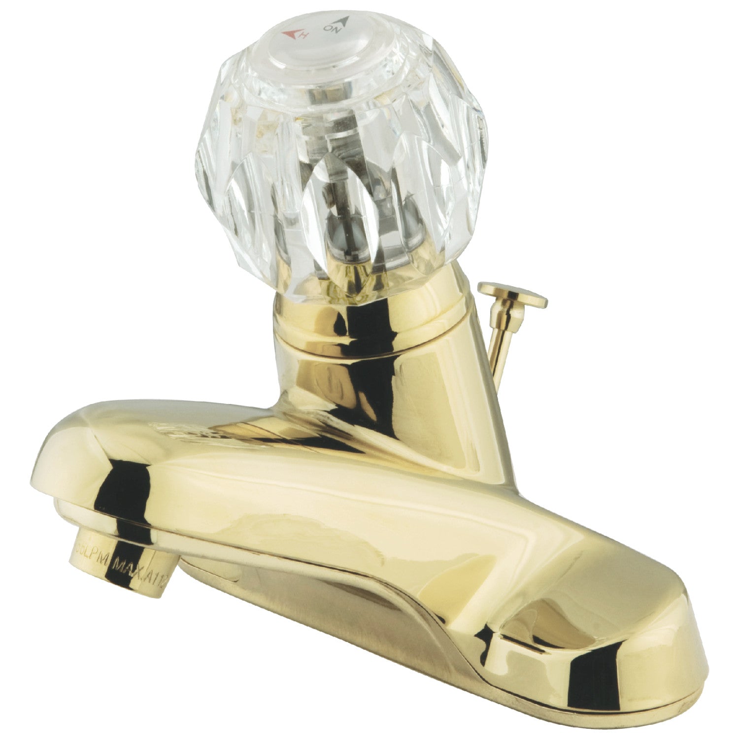 Kingston Tulare KB522B - Americana Single-Handle 3-Hole Deck Mount 4-Inch Centerset Bathroom Faucet with Brass Pop-Up, Polished Brass