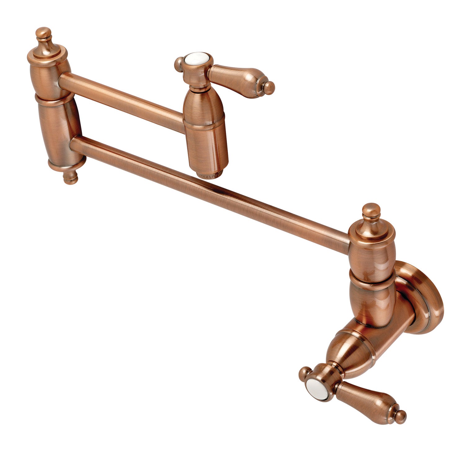 Kingston Heirloom KS310BALAC - Robinet de remplissage pour pot à montage mural 1 trou, cuivre antique