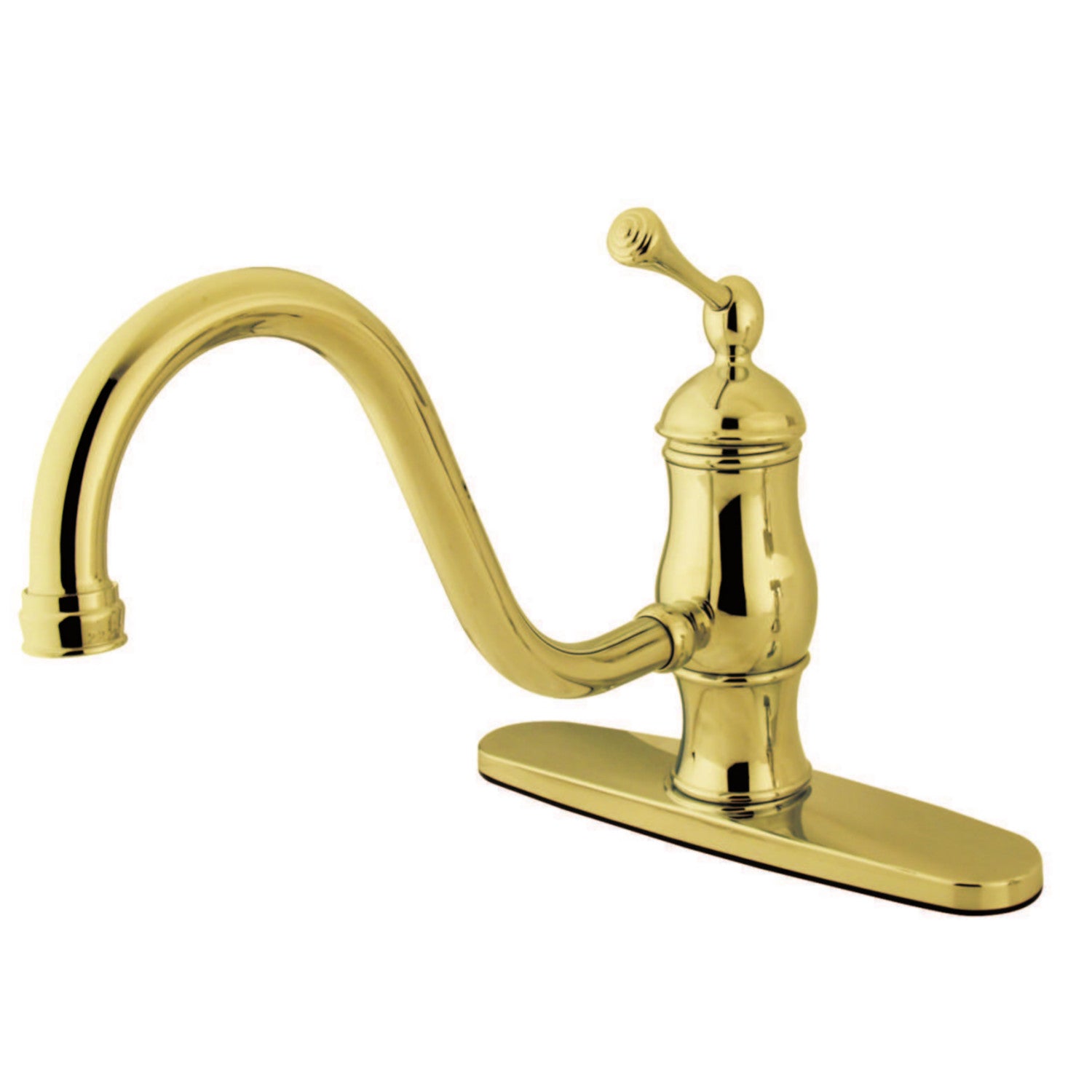 Kingston Heirloom KS1572BLLS - Robinet de cuisine à une poignée Heritage 1-or-3, laiton poli