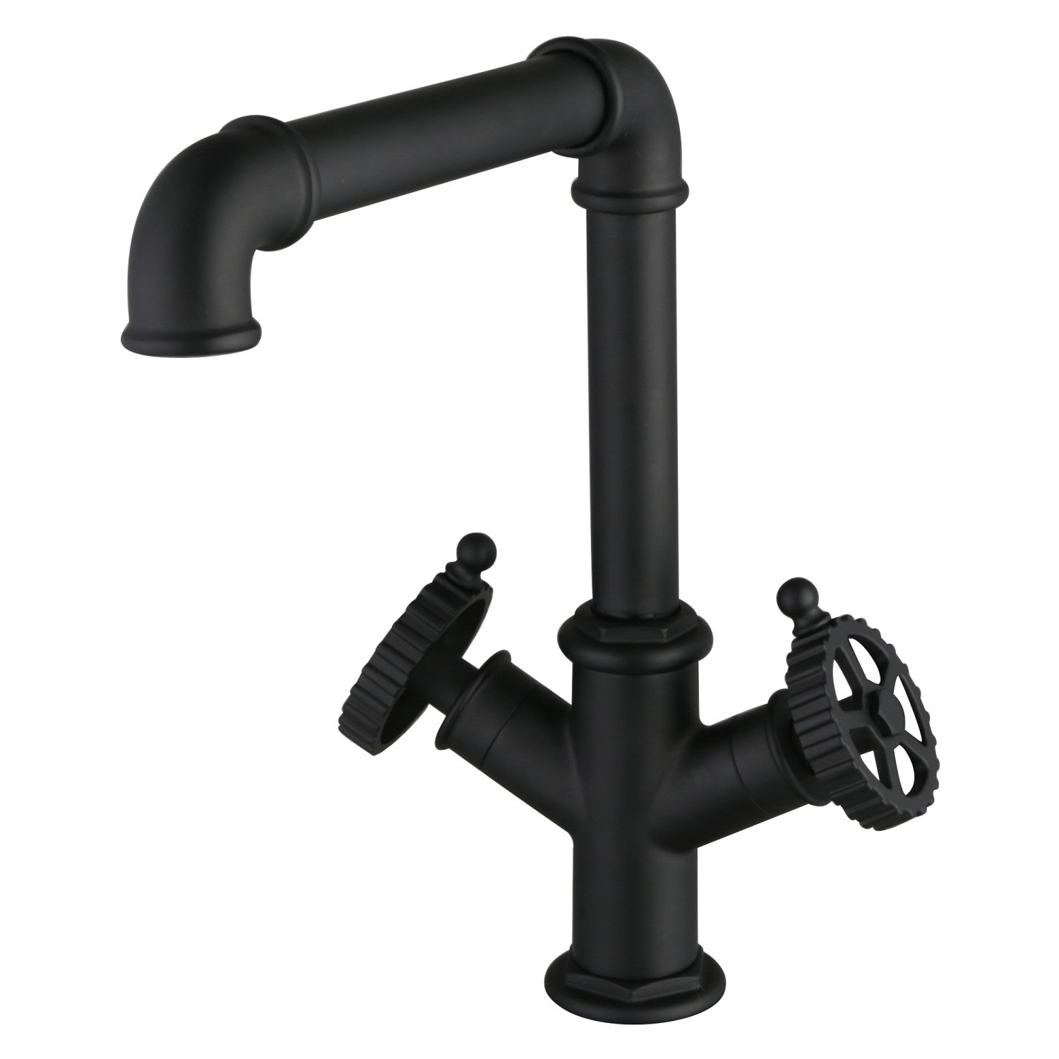 Kingston Sona LS6500CG - Robinet de cuisine double poignée Fuller 1 trou, noir mat