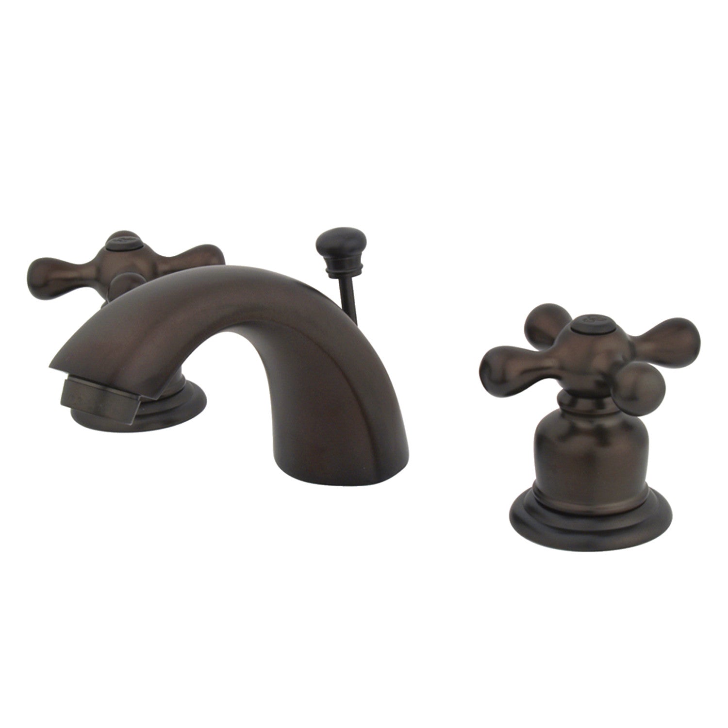 Kingston Heirloom KB955AX - Victorian à deux poignées 3 trous montage sur plage Mini-Widespread Robinet de salle de bain avec drain à tirette, bronze frotté à l'huile