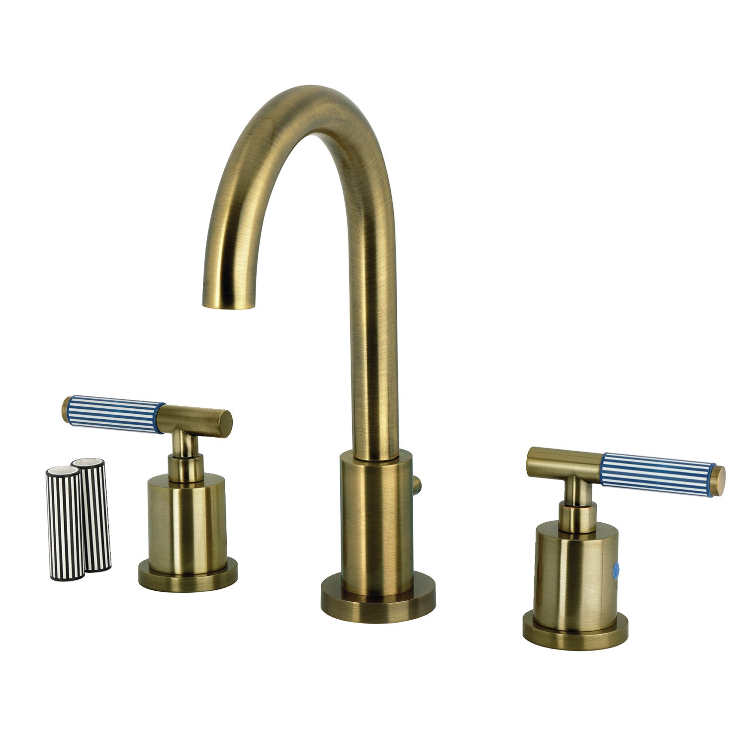 Kingston Sona FSC892KPSAB - Robinet de salle de bain étendu avec laiton à tirette, laiton antique
