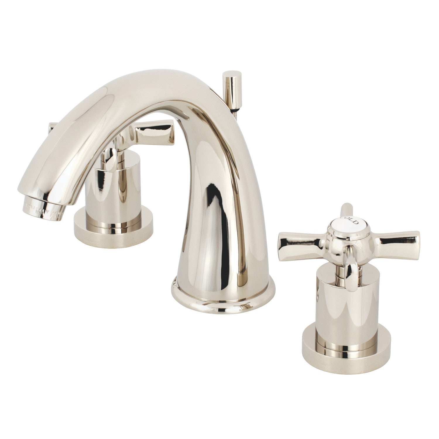 Kingston Tulare KS2966ZX - Robinet de salle de bain large avec couvercle en laiton, nickel poli