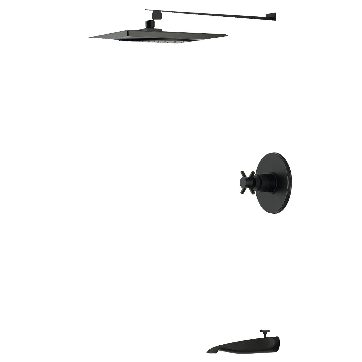 Kingston Concord KB8330DX Robinet de baignoire et de douche à pression équilibrée à une poignée, noir mat