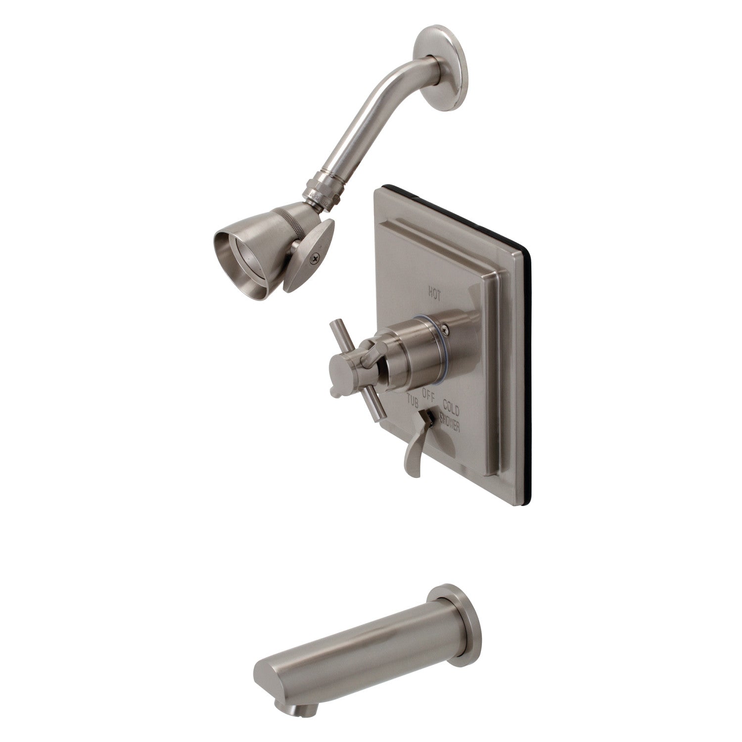 Kingston Sona KB86580DX Robinet de baignoire et de douche à pression à une poignée, Nickel brossé