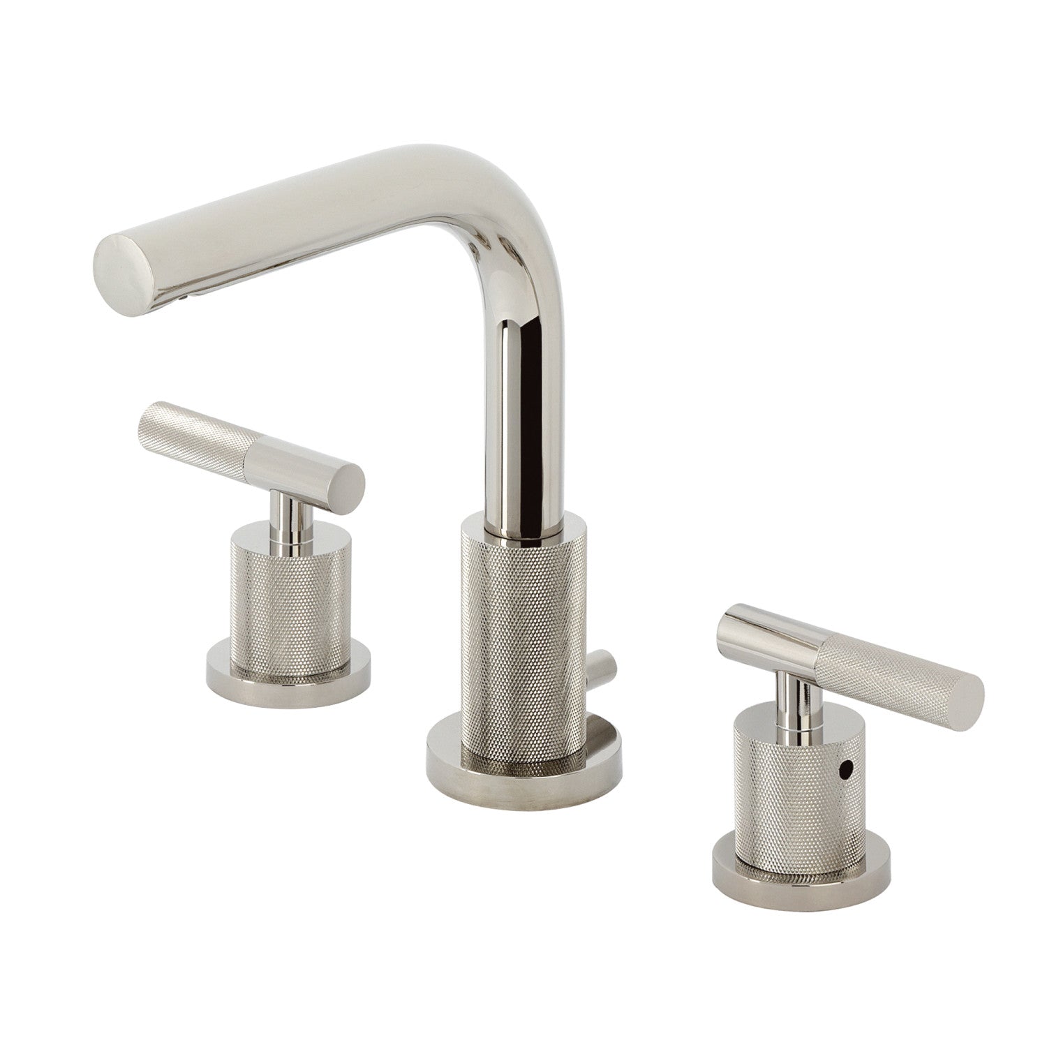 Kingston Sona FSC8959KNL - Robinet de salle de bains polyvalent à deux poignées convergentes 3 trous avec poignée moletée et à tirette en laiton, nickel poli