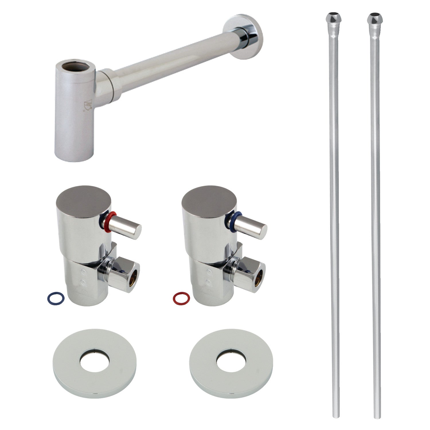 Kingston Sona CD43301DLLKB30 - Trimscape Modern Plumbing Sink Trim Kit with Bottle Trap, Polished Chrome