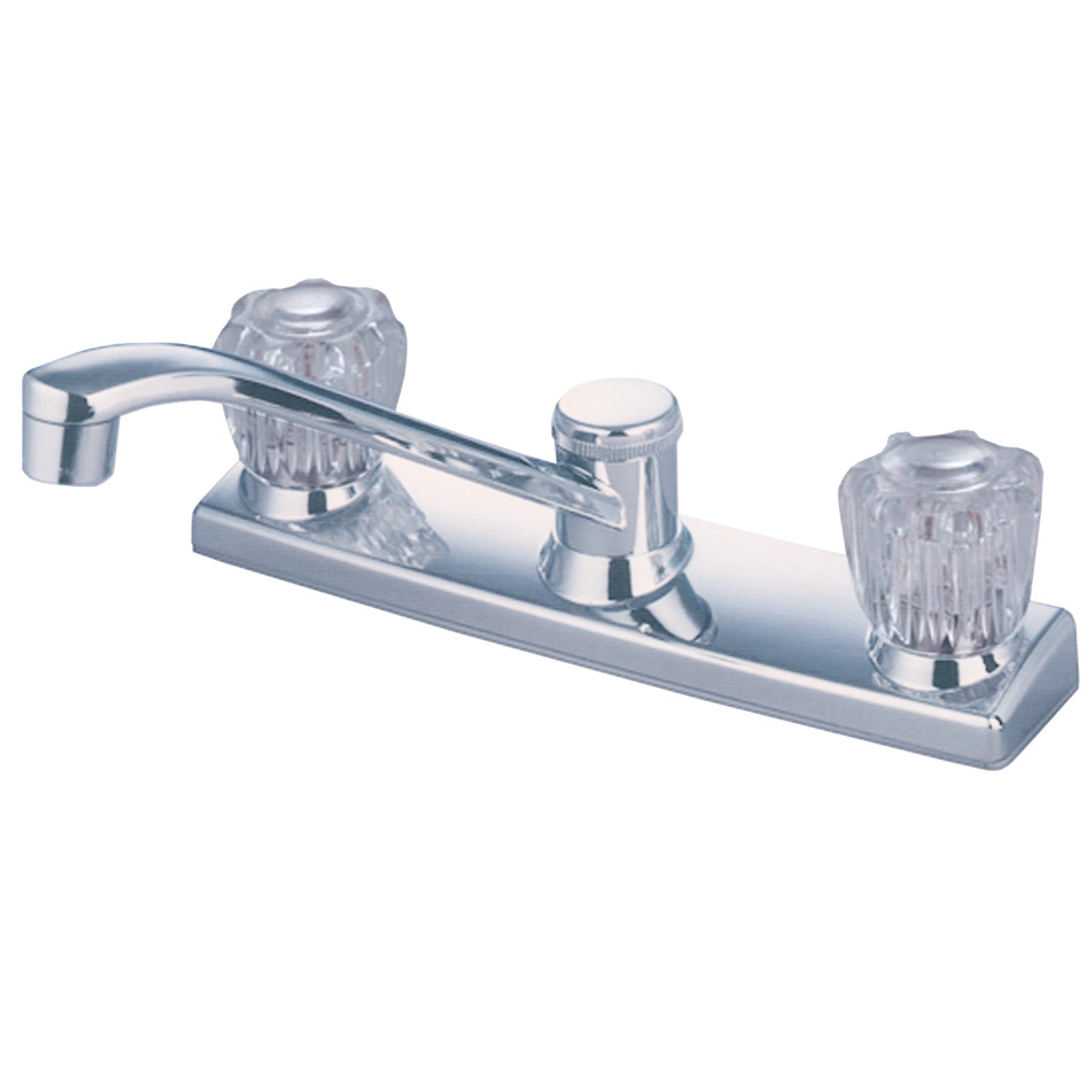 Kingston Tulare KB121 Robinet de cuisine central à deux poignées 2 trous 8, chrome poli