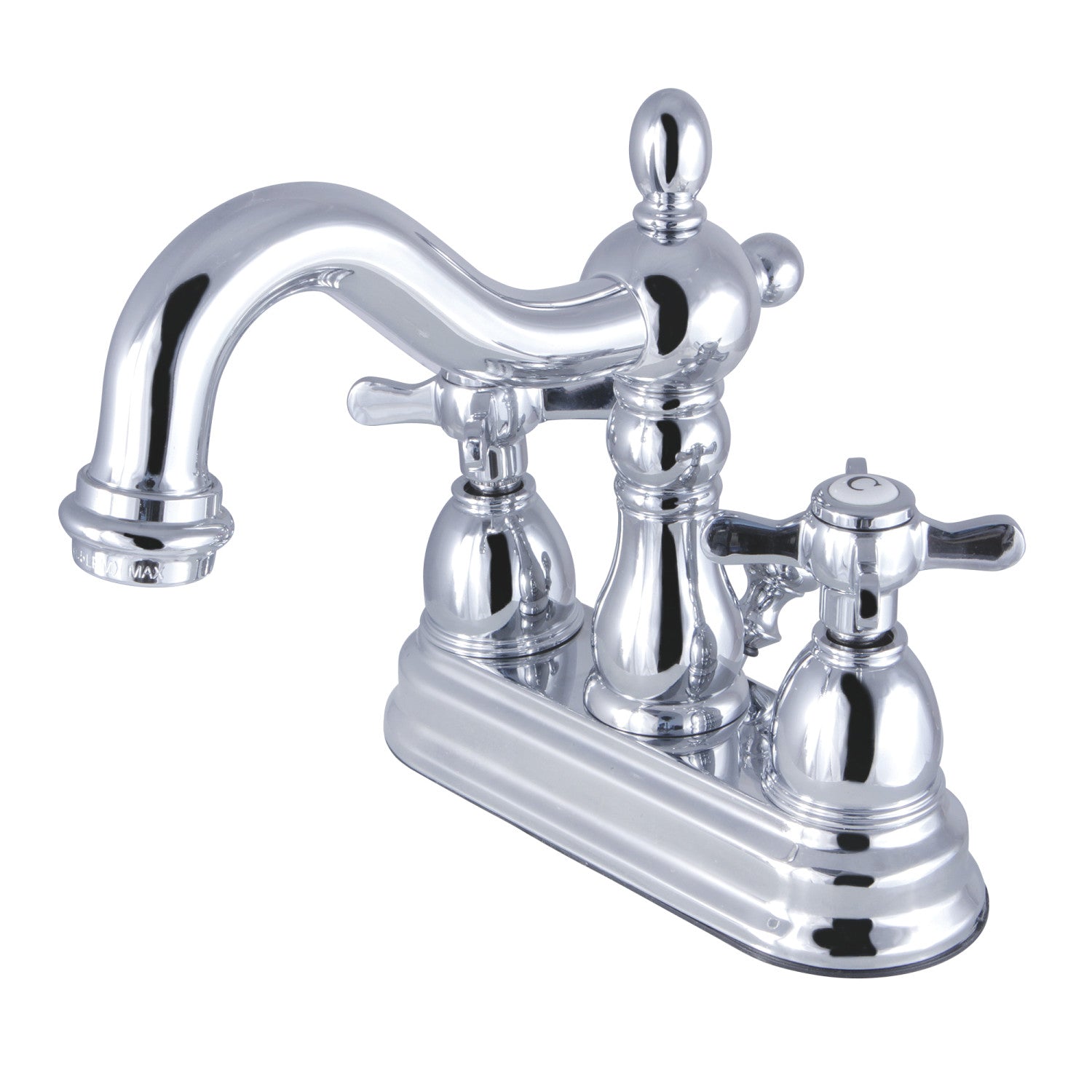 Kingston Heirloom KB1601BEX - Essex Double-Handle 3 trous montage sur plage 4-Inch Centerset Robinet de salle de bains avec drain à tirette, chrome poli