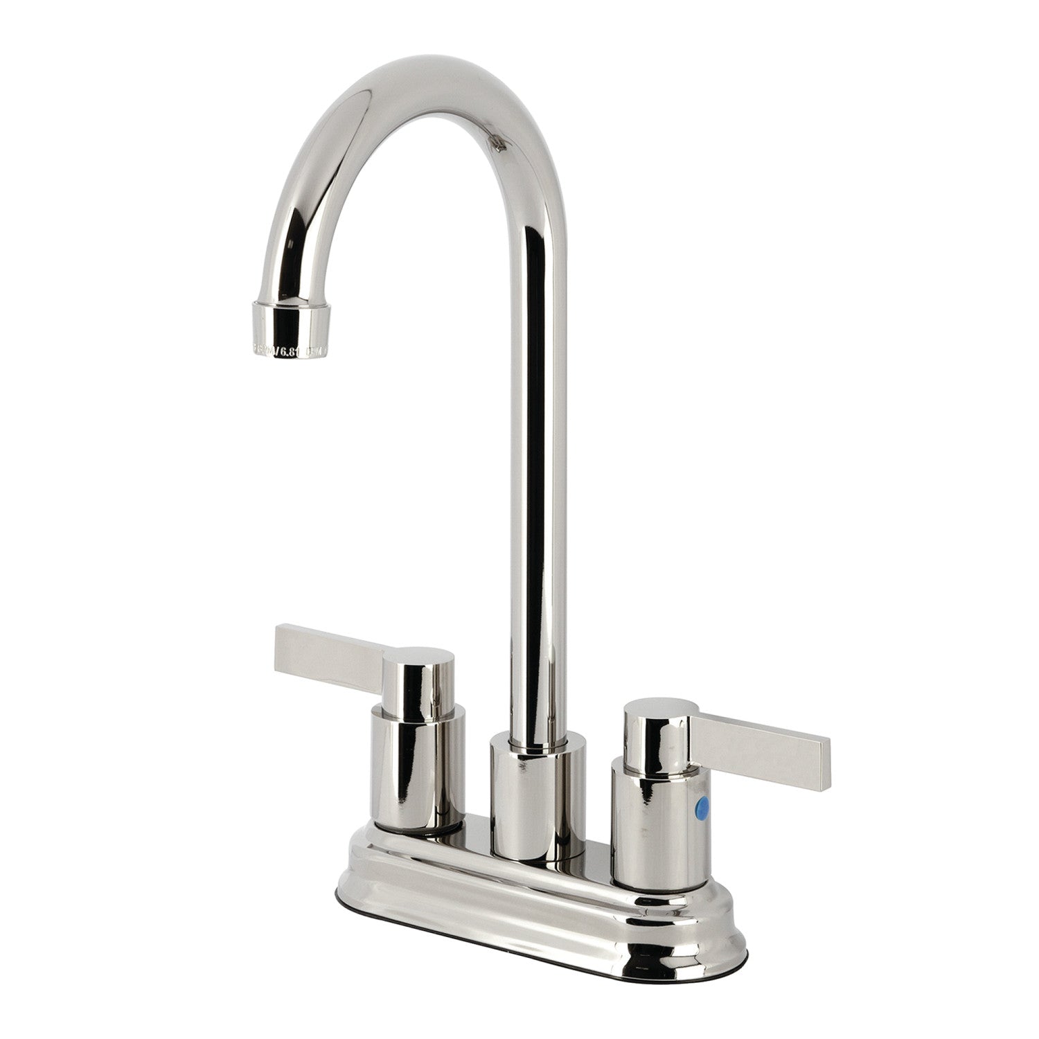 Kingston Tulare KB8496NDL - NuvoFusion Robinet de barre de montage à deux poignées 2 trous, nickel poli