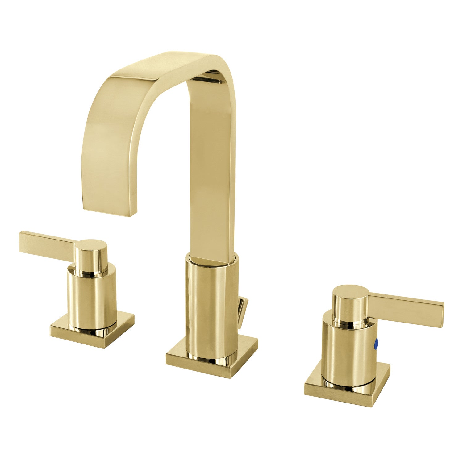 Kingston Sona FSC8962NDL - NuvoFusion Two-Handle 3-Hole Deck Mount Widespread Bathroom Faucet with Pop-Up Drain, Polished Brass
