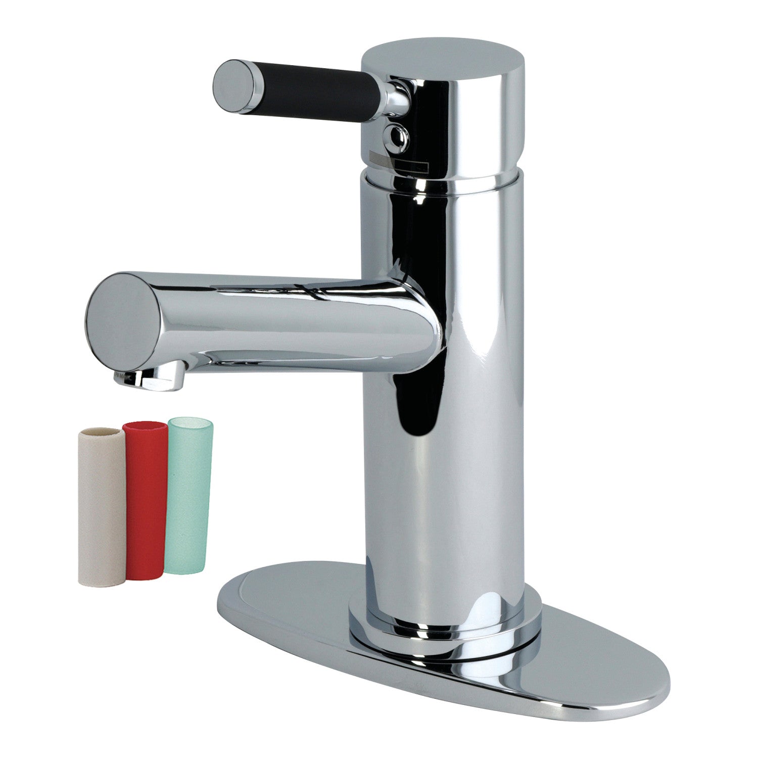 Kingston Kaiser LS8421DKL Robinet de salle de bains à une poignée 1 trou avec plaque de plate-forme et bonde à tirette, chrome poli