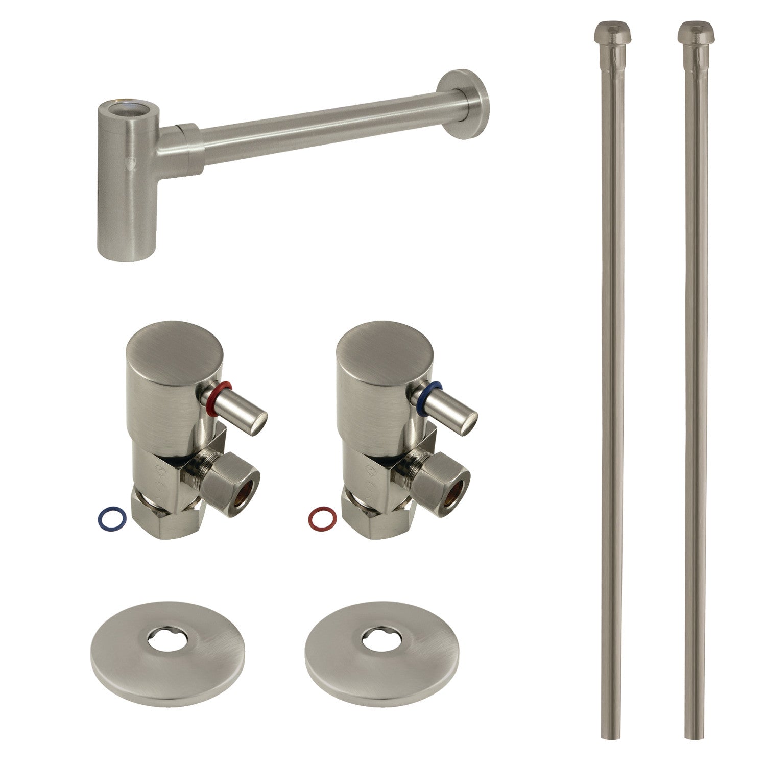 Kingston Sona CD53308DLLKB30 - Trimscape Modern Plumbing Sink Trim Kit with Bottle Trap, Brushed Nickel