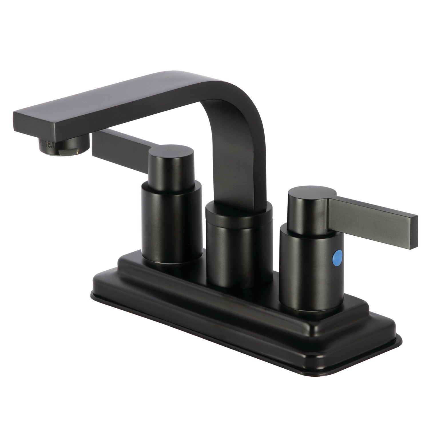 Kingston Sona KB8460NDL - NuvoFusion Double-Handle 3 trous montage sur plage 4-Inch Centerset Robinet de salle de bains avec Push-Up à tirette, Noir mat