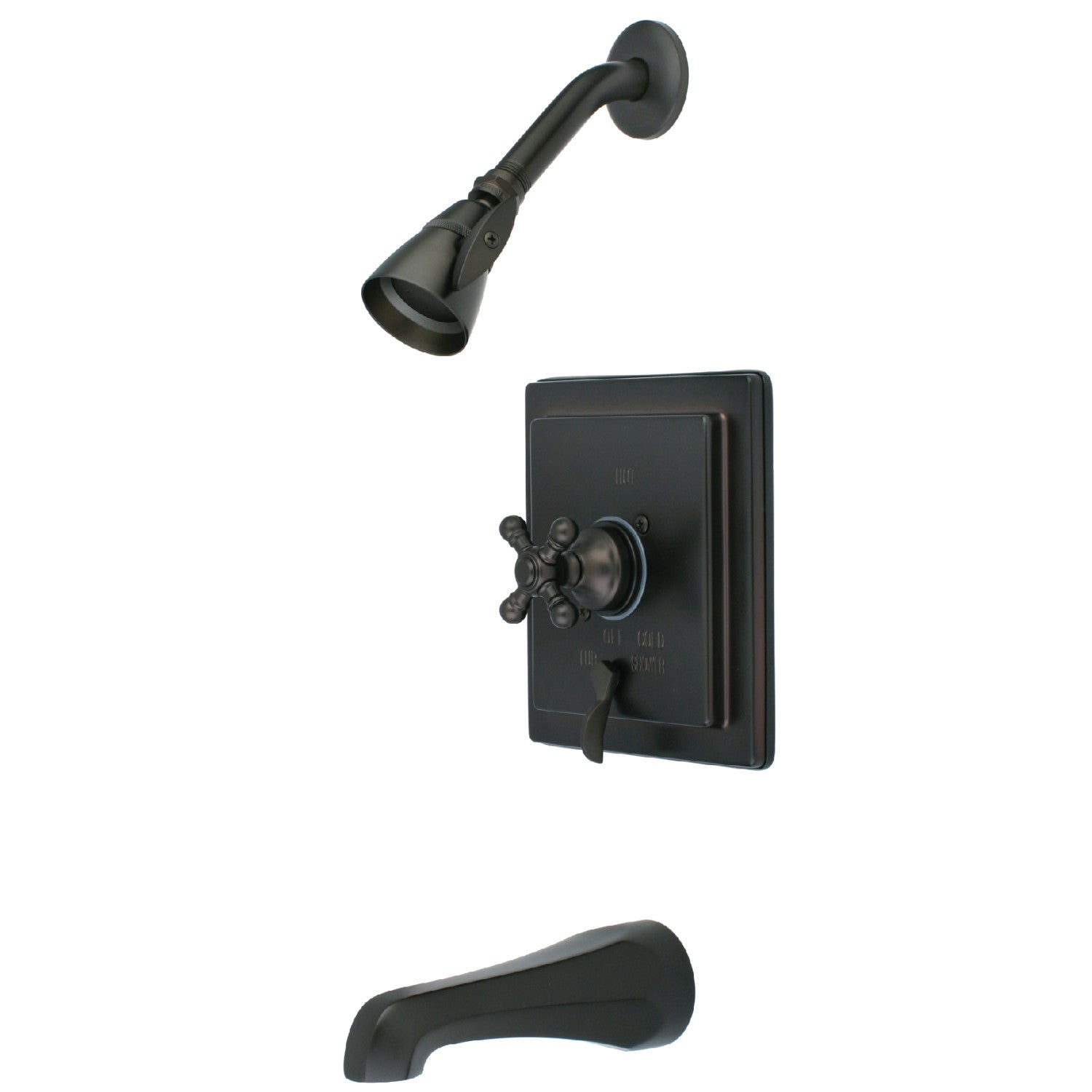Kingston Tulare KB86554BX - Robinet de baignoire et de douche équilibré à pression à une poignée, bronze à l'huile
