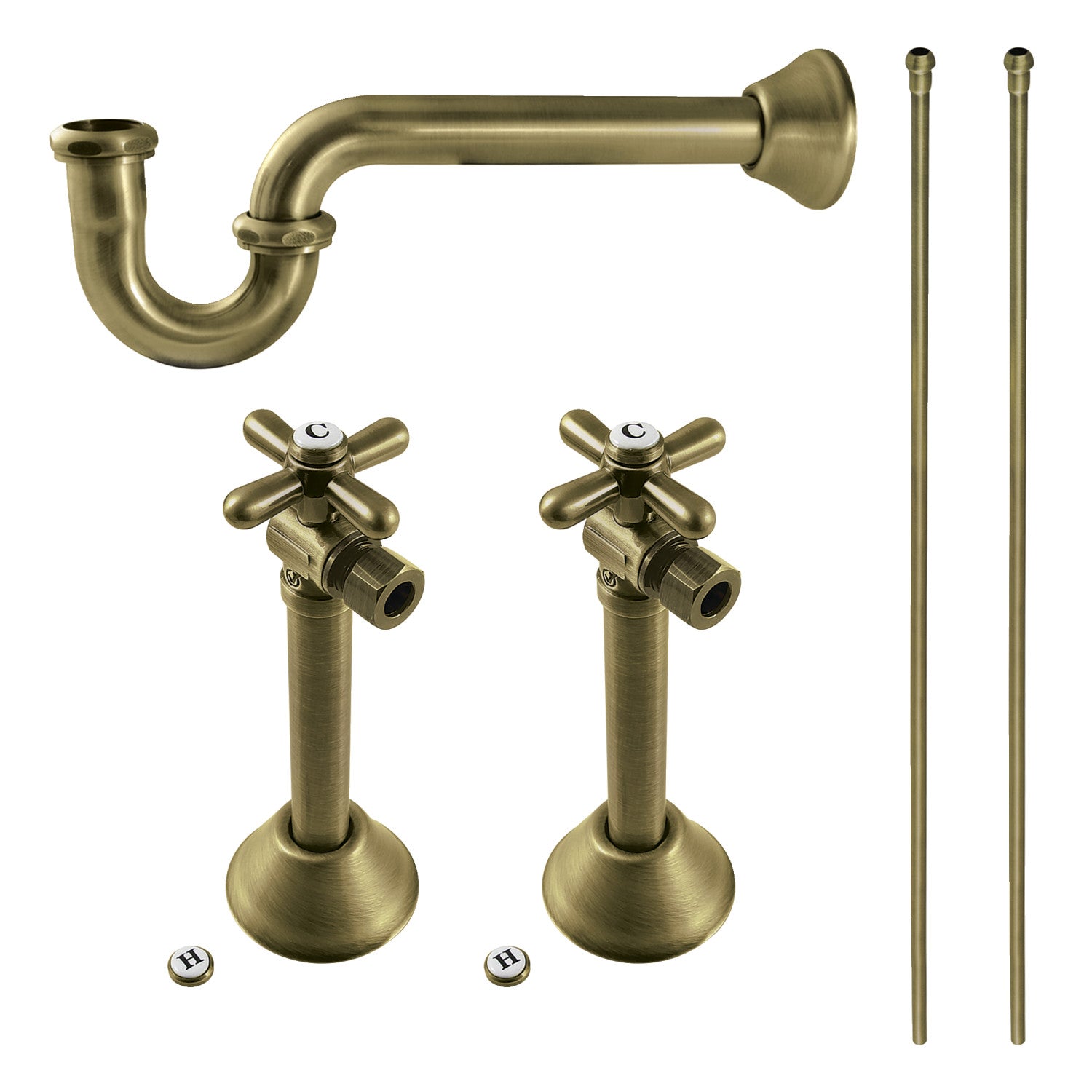 Kingston Heirloom KPK803 - Trimscape Traditional Plumbing Supply Kit Combo, Antique Brass