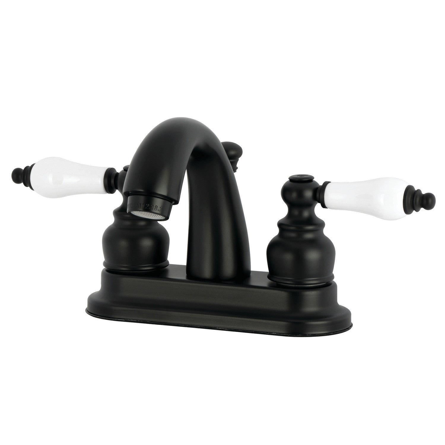 Kingston Heirloom KB5610PL - Restoration Double-Handle 3 trous montage sur plage 4-Inch Centerset Robinet de salle de bain avec drain à tirette, noir mat