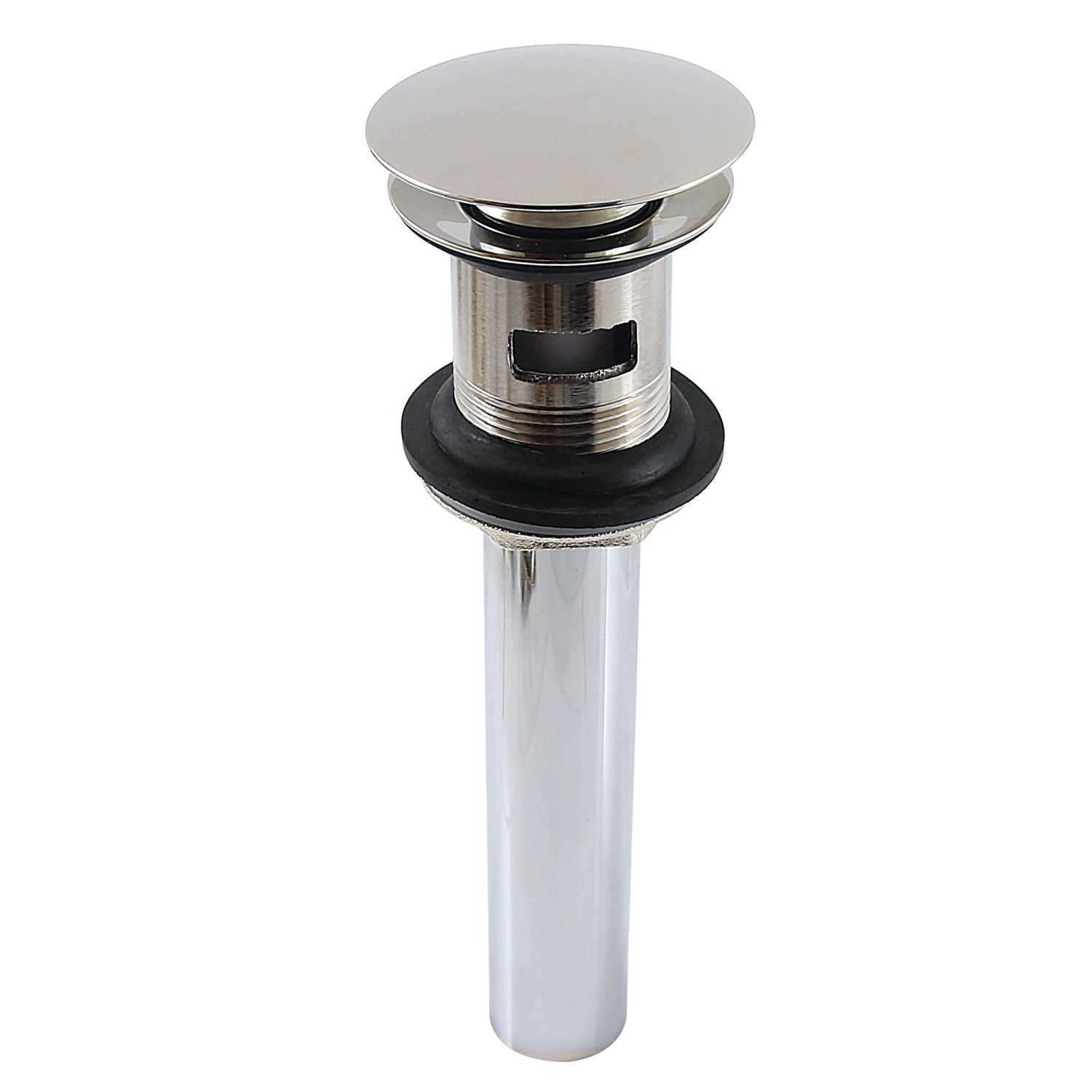 Kingston Sona EV6006 - Trimscape Brass Push Pop-Up Bathroom Sink Drain with Overflow, 22 Gauge, Polished Nickel