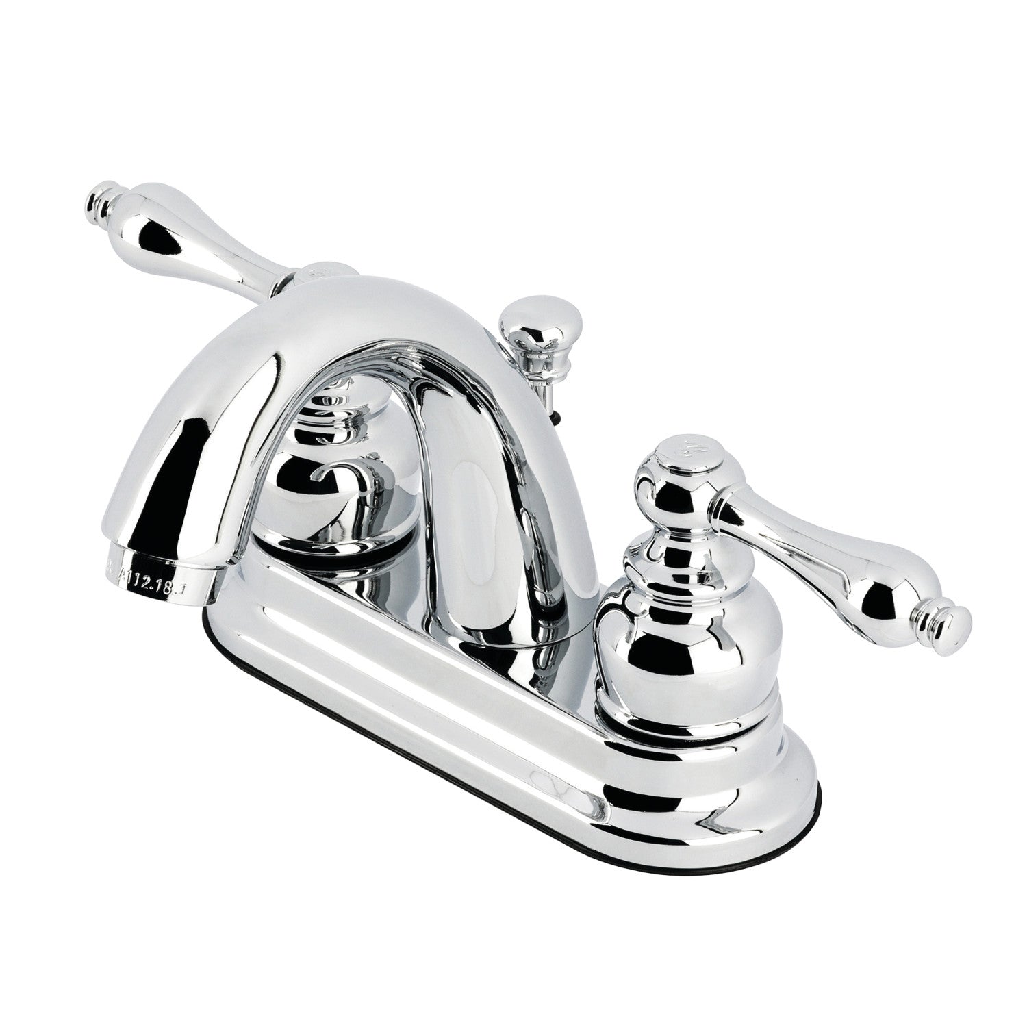Kingston Heirloom FB5611AL - Robinet de salle de bains à double poignée de restauration 3 trous montage sur plage 4-Inch Centerset avec drain à tirette, chrome poli
