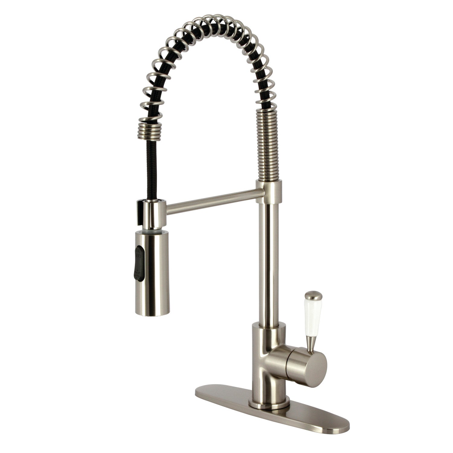 Kingston Tulare LS8778DPL - Paris Robinet de cuisine pré-rinçage à une poignée 1 trou, Nickel brossé